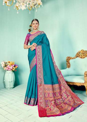 Look Attractive Wearing This Two Tone Colored Saree Paired With Contrasted Colored Blouse.  This Heavy Designer Wevon Kashmiri Work Saree Is Soft Two Tone Silk Based Which Gives A Rich Look To Your Personality. Buy This Pretty Saree Now.