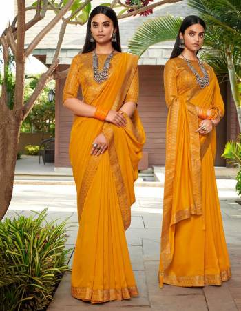 Adorn The Pretty Angelic Look Wearing This Heavy Broket Designer Saree In Musterd Color Paired With Matching Blouse. This Saree Is Fabricated On Sambalpuri Silk Paired With Broket Fabricated Blouse. Its Pretty Color Pallete Will Give An Attractive Look To Your Personality. 