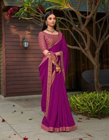 Adorn The Pretty Angelic Look Wearing This Heavy Broket Designer Saree In Purple Color Paired With Matching Blouse. This Saree Is Fabricated On Sambalpuri Silk Paired With Broket Fabricated Blouse. Its Pretty Color Pallete Will Give An Attractive Look To Your Personality. 