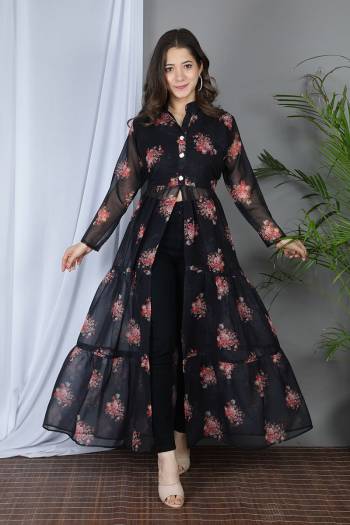 Stylist This Designer Readymade Long Kurti In Fine Color Fabricated On Georgette With Half Inner. It Is Beautified With Designer Printed And You Can Pair This Up For A Partywear Look. Buy Now.