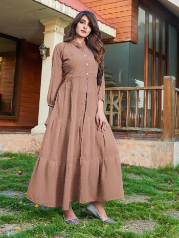 Stylist This Designer Readymade Long Kurti In Fine Color Fabricated On Georgette With Half Inner. It Is Beautified With Designer Wevon Bubbel Butti Fabric And You Can Pair This Up For A Partywear Look. Buy Now.