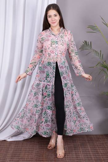 Stylist This Designer Readymade Long Kurti In Fine Color Fabricated On Georgette With Half Inner. It Is Beautified With Designer Floral Printed And You Can Pair This Up For A Partywear Look. Buy Now.