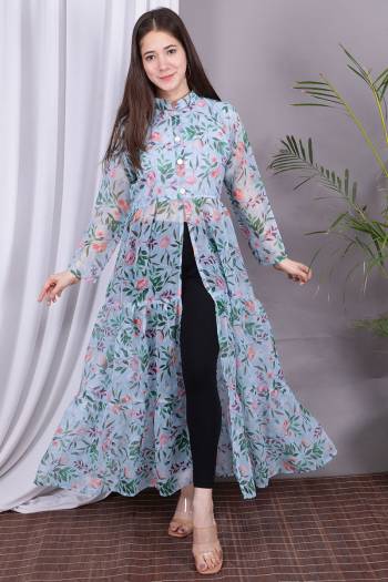 Stylist This Designer Readymade Long Kurti In Fine Color Fabricated On Georgette With Half Inner. It Is Beautified With Designer Floral Printed And You Can Pair This Up For A Partywear Look. Buy Now.