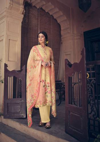 Garb This Designer Long Length Suit In Fine Color.?Its Pretty Heavy Designer Digital Printed With Embroidery Work Top Is Muslin Based Paired With Santoon Bottom And Chiffon Fabricated Dupatta Which Gives An Attractive To The Suit.