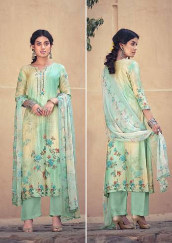 Garb This Designer Long Length Suit In Fine Color.?Its Pretty Heavy Designer Digital Printed With Embroidery Work Top Is Muslin Based Paired With Santoon Bottom And Chiffon Fabricated Dupatta Which Gives An Attractive To The Suit.