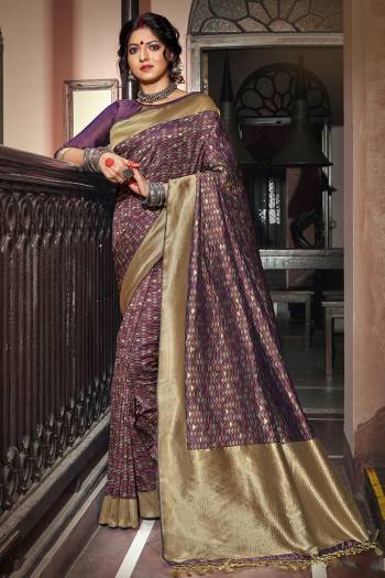 Look Attractive Wearing This Partywear Saree Are Fine Saree Paired With Blouse.  This Heavy Designer Wevon Work Saree Is Banarasi Silk Based And Blouse Are Banarasi Silk Fabric. Which Gives A Rich Look To Your Personality. Buy This Pretty Saree Now.