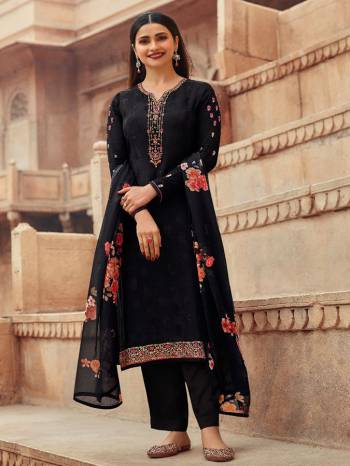 Look Pretty This Designer Long Length Suit In Lovely Fine Color.?Its Pretty Heavy Designer Wevon And Embroidred Work Top Is Royal Crepe Based Paired With Royal Crepe Bottom And Georgette Fabricated Printed Dupatta Which Gives An Attractive To The Suit.