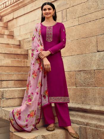 Look Pretty This Designer Long Length Suit In Lovely Fine Color.?Its Pretty Heavy Designer Wevon And Embroidred Work Top Is Royal Crepe Based Paired With Royal Crepe Bottom And Georgette Fabricated Printed Dupatta Which Gives An Attractive To The Suit.