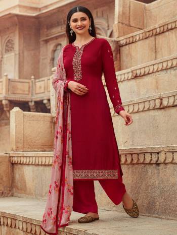 Look Pretty This Designer Long Length Suit In Lovely Fine Color.?Its Pretty Heavy Designer Wevon And Embroidred Work Top Is Royal Crepe Based Paired With Royal Crepe Bottom And Georgette Fabricated Printed Dupatta Which Gives An Attractive To The Suit.