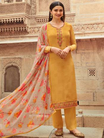 Look Pretty This Designer Long Length Suit In Lovely Fine Color.?Its Pretty Heavy Designer Wevon And Embroidred Work Top Is Royal Crepe Based Paired With Royal Crepe Bottom And Georgette Fabricated Printed Dupatta Which Gives An Attractive To The Suit.