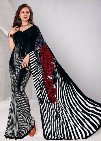 Garb This Party Wear Saree Are Fine Saree Paired With Matching Blouse.This Heavy Designer Printed Saree Is Crepe Silk Based And Blouse Are Crepe Silk Fabric. Which Gives A Rich Look To Your Personality. Buy This Pretty Saree Now.