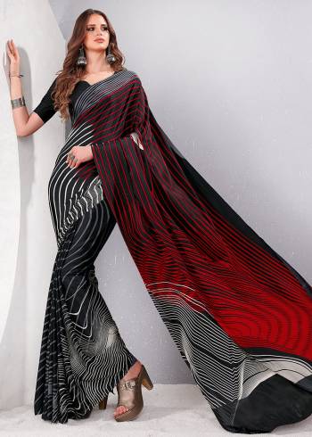 Garb This Party Wear Saree Are Fine Saree Paired With Matching Blouse.This Heavy Designer Printed Saree Is Crepe Silk Based And Blouse Are Crepe Silk Fabric. Which Gives A Rich Look To Your Personality. Buy This Pretty Saree Now.