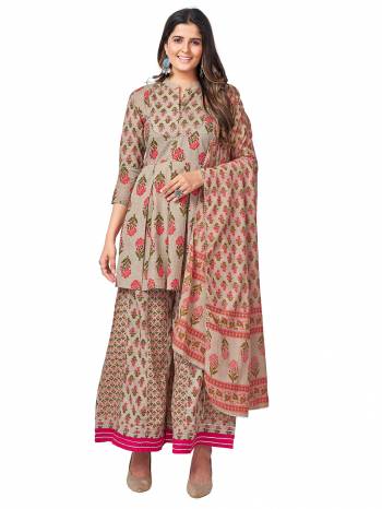 Attrective Summer Collection This Designer Redymade Sarara Suit In Fine Color Paired. Its Printed Top And Bottom Are Cotton Fabric With Designer Printed. Buy this Suit Now.