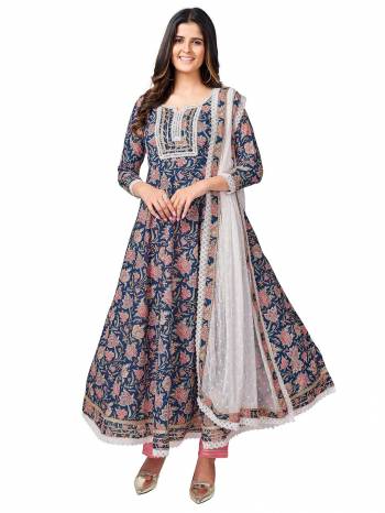 Attrective Summer Collection This Designer Redymade Suit In Fine Color Paired. Its Printed Top And Bottom Are Cotton Fabric With Designer Printed With Lace Work. Buy this Suit Now.