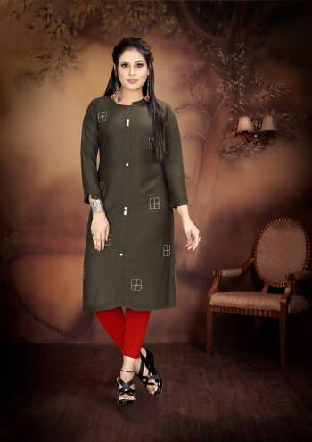 Grab This Designer Readymade Long Kurti In Color Fabricated On Rayon. It Is Beautified With Designer Hand Work And You Can Pair This Up For A Festive Look. Buy Now.