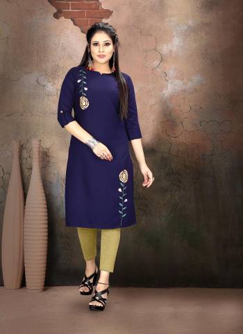 Grab This Designer Readymade Long Kurti In Color Fabricated On Rayon. It Is Beautified With Designer Hand Work And You Can Pair This Up For A Festive Look. Buy Now.