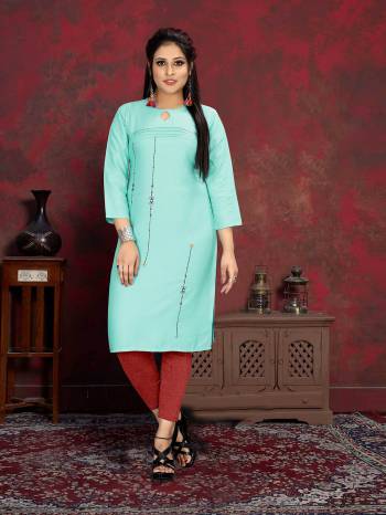 Grab This Designer Readymade Long Kurti In Color Fabricated On Rayon. It Is Beautified With Designer Hand Work And You Can Pair This Up For A Festive Look. Buy Now.