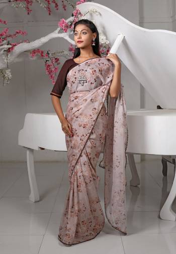 Look Attractive Wearing This Partywear Saree Are Fine Saree Paired With Contrasted Colored Blouse.  This Heavy Designer Digital Printed Saree Is Organza Based And Blouse Are Khadi Cotton Fabric. Which Gives A Rich Look To Your Personality. Buy This Pretty Saree Now.