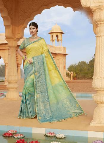 Super Attractive Look Wearing This Partywear Saree Are Fine Saree Paired With Contrasted Colored Blouse.  This Heavy Designer Wevon With Embroidery Work Lace And Blouse Saree Is Dola Silk Based And Blouse Are Dola Silk Fabric. Which Gives A Rich Look To Your Personality. Buy This Pretty Saree Now.