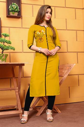 Attrective This Readymade Long Kurti In Fine Color Fabricated On Galaxi Cotton Beautified With Hand Embroidery Work. It Is Light In Weight And Easy To Carry All Day Long. 