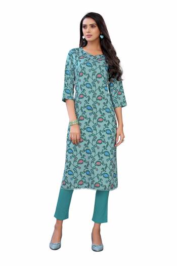 Look This Readymade Long Kurti In Fine Color Fabricated On Slub Cotton Beautified With Printed. It Is Light In Weight And Easy To Carry All Day Long. 