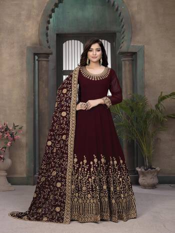 Get Ready For The Upcoming Festive And Wedding Season With This Designer Suit In Fine Color Paired With Dupatta. Its Heacy Jari Embroidery Work Top Is Fabricated On Faux Georgette Paired With Santoon Bottom And Faux Georgette Fabricated With Heavy Embroidery Dupatta. Buy this Suit Now.