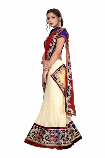 Garb This Designer Lehenga Choli In Fine Color. This Designer Embroidery And  Lehenga Choli Is Art Silk Based Paired With Net Fabricated Dupatta, It Is Beautified With Lovely Attractive Look.