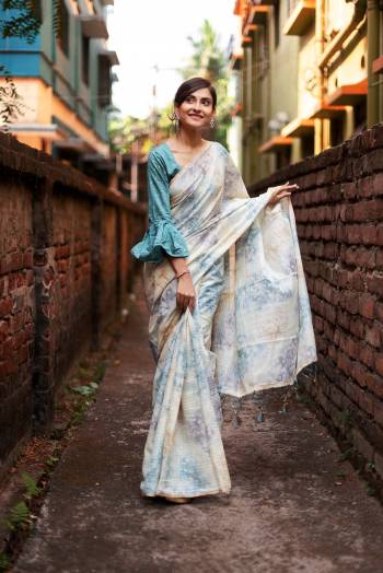 Garb This Partywear Saree Are Fine Saree Paired With Contrasted Colored Blouse.  This Designer Wevon With Printed Saree Is Organza Silk Based And Blouse Are Banglori Silk Fabric. Which Gives A Rich Look To Your Personality. Buy This Pretty Saree Now.