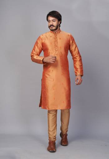 Looking Your Ethenic Style Kurta With Pajama Are Fine Color. This Kurta Are Silk Jacquard Fabric With Wevon Designer With Work And Pajama Are Cotton Fabric.