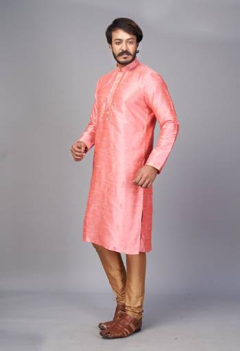 Looking Your Ethenic Style Kurta With Pajama Are Fine Color. This Kurta Are Silk Jacquard Fabric With Wevon Designer With Work And Pajama Are Cotton Fabric.