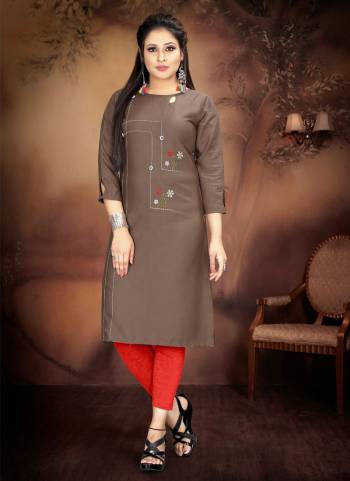 Grab This Designer Readymade Long Kurti In Color Fabricated On Rayon. It Is Beautified With Designer Hand Work And You Can Pair This Up For A Festive Look. Buy Now.