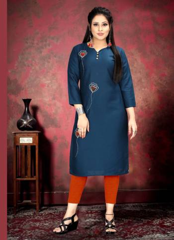 Grab This Designer Readymade Long Kurti In Color Fabricated On Rayon. It Is Beautified With Designer Hand Work And You Can Pair This Up For A Festive Look. Buy Now.