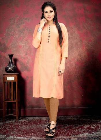 Grab This Designer Readymade Long Kurti In Color Fabricated On Rayon. It Is Beautified With Designer Hand Work And You Can Pair This Up For A Festive Look. Buy Now.