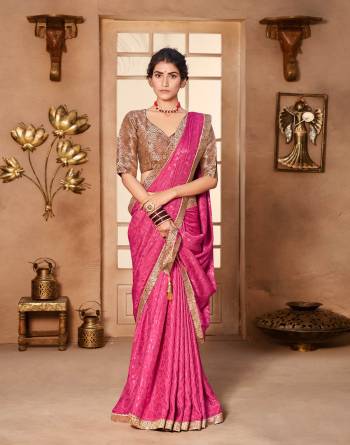 Adorn The Pretty Angelic Look Wearing This Heavy Designer Saree In Fine Color Paired With Blouse. This Saree Is Fabricated On Jacquard Silk Paired With Broket Silk Fabricated Jacquard Blouse. Its Pretty Color Pallete Will Give An Attractive Look To Your Personality. 