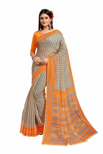 Celebrate And Festive Season In This Very Pretty Designer Printed Are Group Coman Saree Paired With Blouse. This Saree and Blouse Are Linen Based Beautified With Detailed Printed. 