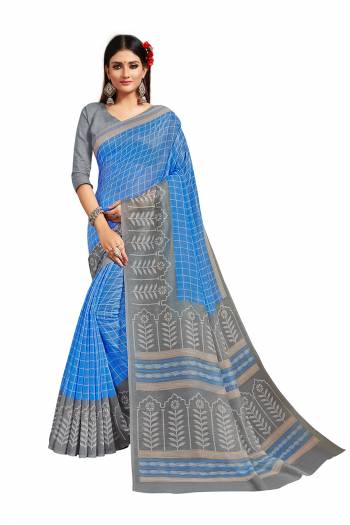 Celebrate And Festive Season In This Very Pretty Designer Printed Are Group Coman Saree Paired With Blouse. This Saree and Blouse Are Linen Based Beautified With Detailed Printed. 