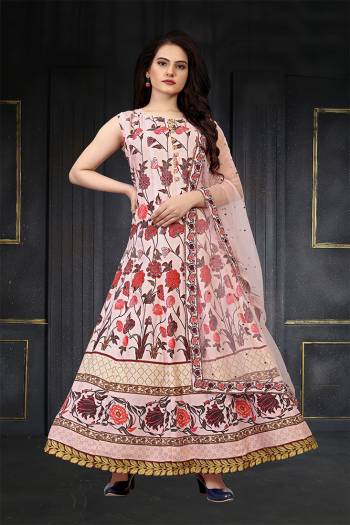 This Designer Readymade Long Gown In Fine Color. This  Pretty Gown Is Fabricated On Maslin Beautified With Designer Printed. Its Fabric Is Soft Towards Skin And Easy To Carry All Day Long. 