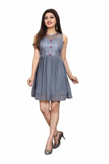 Grab This Designer Readymade Short Kurti In Color Fabricated On Georgette & Net With Inner. It Is Beautified With Designer And You Can Pair This Up For A Festive Look. Buy Now.