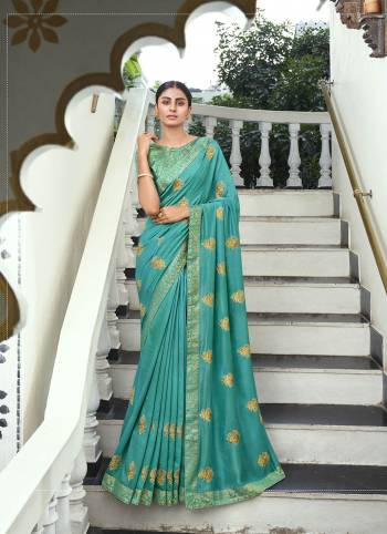 Grab This Pretty Elegant Looking Designer Saree In Fine Color Paired With Blouse. This Saree Are Vichitra Silk And Blouse Are Broket Based Beautified With Embroidery. Buy Now.