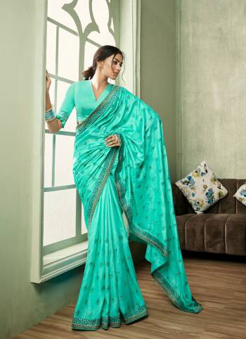 Attrective This Party Wear Saree Are Fine Saree Paired With Matching Blouse.This Heavy Designer Embroidry Saree Is Dola Silk And Blouse Fabric. Which Gives A Rich Look To Your Personality. Buy This Pretty Saree Now.