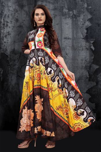 This Designer Readymade Long Gown In Fine Color. This  Pretty Gown Is Fabricated On Maslin Beautified With Designer Printed. Its Fabric Is Soft Towards Skin And Easy To Carry All Day Long. 