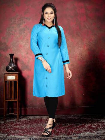 Grab This Designer Readymade Long Kurti In Color Fabricated On Rayon. It Is Beautified With Designer And You Can Pair This Up For A Festive Look. Buy Now.