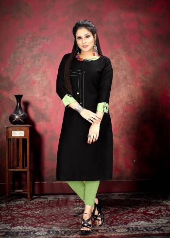 Grab This Designer Readymade Long Kurti In Color Fabricated On Rayon. It Is Beautified With Designer And You Can Pair This Up For A Festive Look. Buy Now.