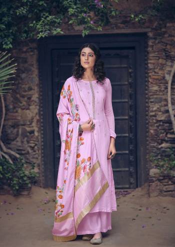 Look Pretty This Designer Long Length Suit In Lovely Light Color.?Its Pretty Heavy Wevon Jari Linnig And Hand Work Top Is Maslin Based Paired With Santoon Bottom And Maslin Jacquard Fabricated Digital Printed Dupatta Which Gives An Attractive To The Suit.