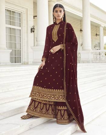 Attrective This Designer Long Length Suit In Lovely Fine Color.?Its Pretty Heavy Designer Embroidred Work Top Is Georgette Based Paired With Georgette Bottom And Georgette Fabricated Printed Dupatta Which Gives An Attractive To The Suit.