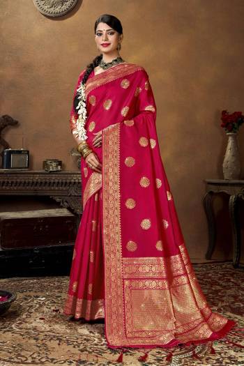 Look This Traditional Partywear Saree Are Fine Saree Paired With Blouse.  This Heavy Wevon Designer Saree And Blouse Is Banarasi Silk Based Fabric. Which Gives A Rich Look To Your Personality. Buy This Pretty Saree Now.