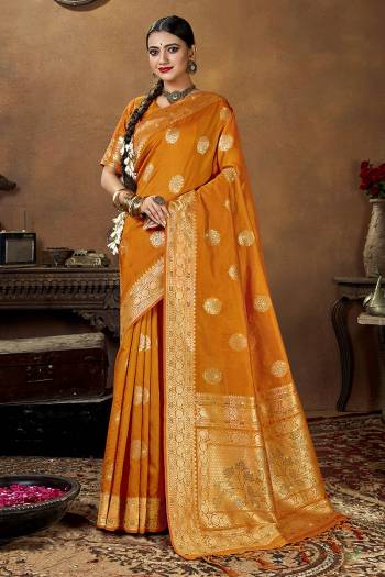 Look This Traditional Partywear Saree Are Fine Saree Paired With Blouse.  This Heavy Wevon Designer Saree And Blouse Is Banarasi Silk Based Fabric. Which Gives A Rich Look To Your Personality. Buy This Pretty Saree Now.