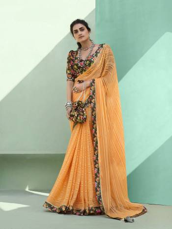 Grab This Pretty Elegant Looking Designer Saree In Fine Light Color Paired With Multy Color Blouse. This Saree Are Chiffon And Blouse Are Art Silk Based Beautified With Printed Blouse And Borer And Parsh. Buy Now.