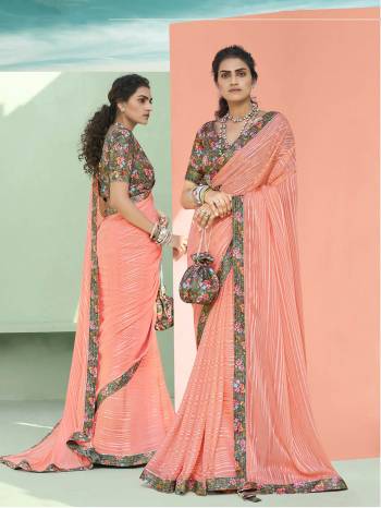 Grab This Pretty Elegant Looking Designer Saree In Fine Light Color Paired With Multy Color Blouse. This Saree Are Chiffon And Blouse Are Art Silk Based Beautified With Printed Blouse And Borer And Parsh. Buy Now.