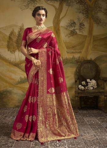 Adorn The Pretty Look Wearing This Heavy Designer Weaving Jacquard And Diamond Work Saree In Fine Color Paired With Blouse. This Saree Is Fabricated On Art Silk With  Blouse. Its Pretty Color Pallete Will Give An Attractive Look To Your Personality. 